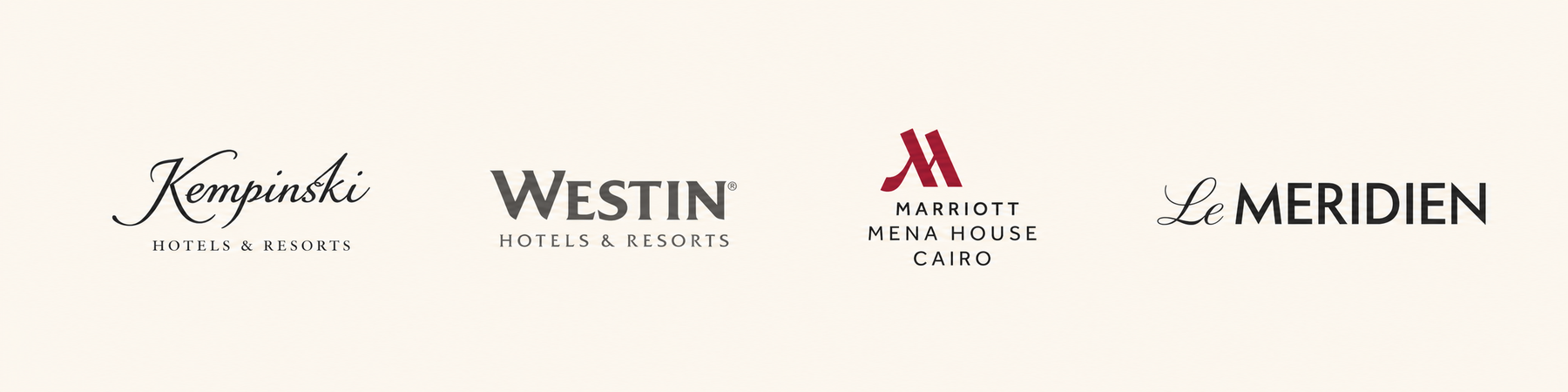 Hilton, Fairmont and Movenpick hotel logos